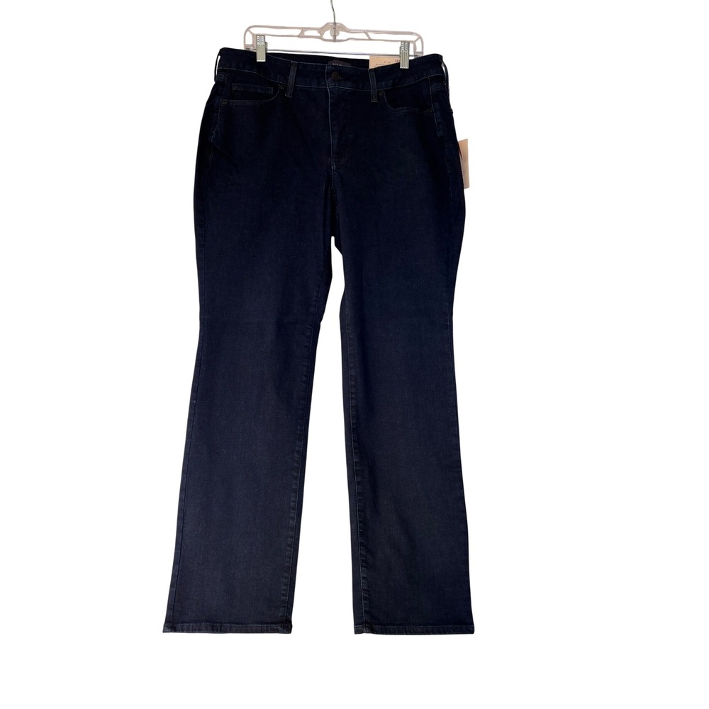 NWT NYDJ Marilyn Straight Jeans 14W Rinse Dark Indigo Lift Tuck Minimalist